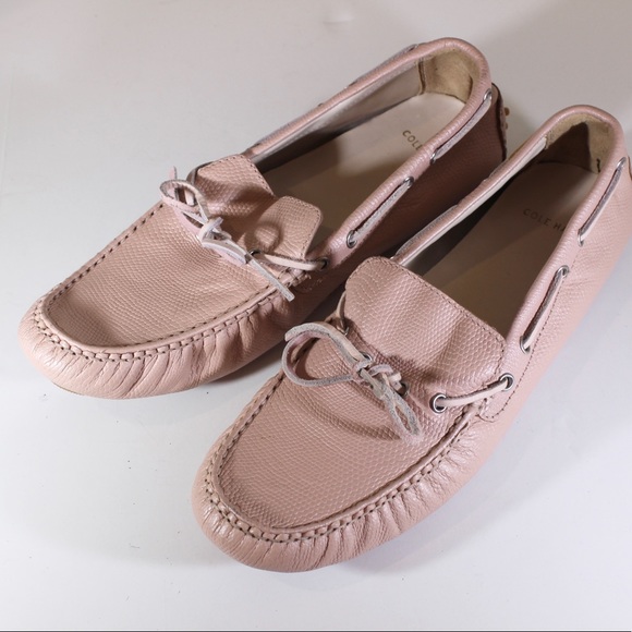 COLE HAAN Driving Loafer Moccasin Shoe Pink Leather Pink Blush 8.5 - Picture 2 of 11